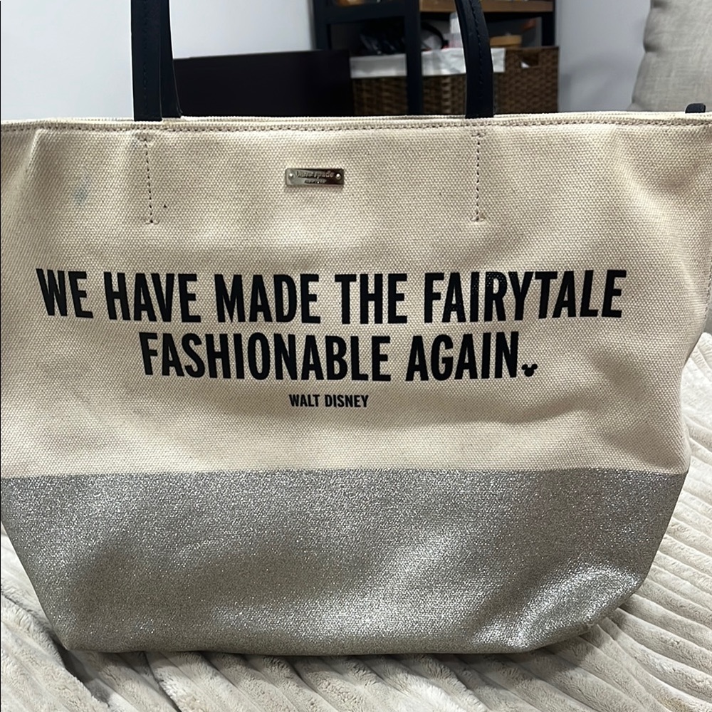 Disney Kate Spade Cream and Silver Tote Bag